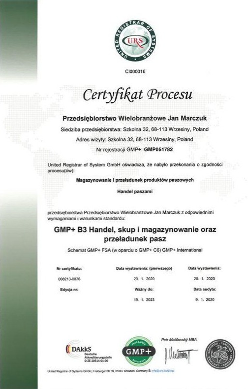 certyfikat procesu PW Jan Marczuk